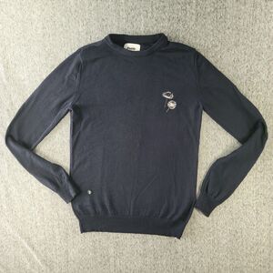 Brava Fabrics Merino Wool Sweater Womens Small Navy Blue Dandelion Knit Pullover